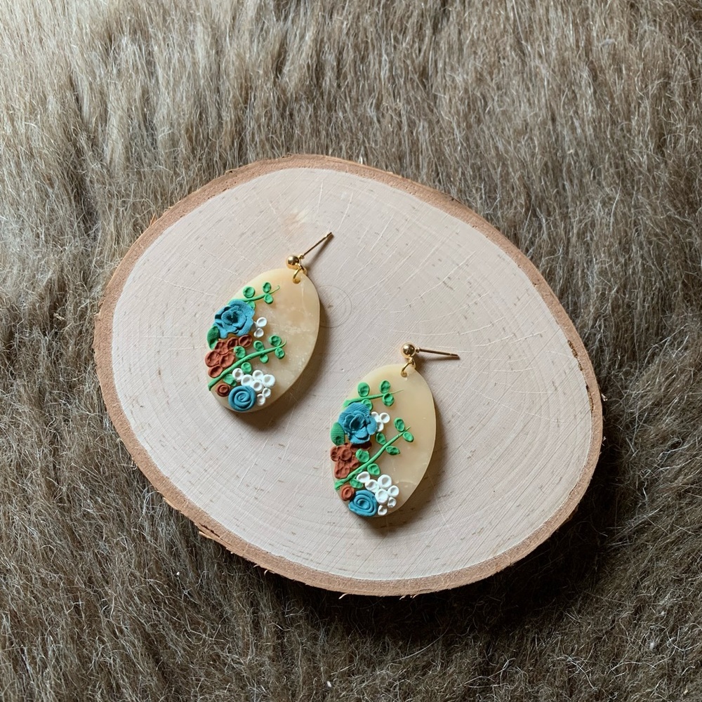 Floral Clay Earrings